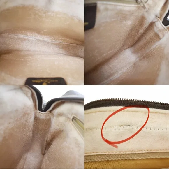 #3 GUCCI GG PATTERN SHERRY CLUTCH BAG PVC LEATHER BROWN USED - LIVE SHOW! - Picture 9 of 10